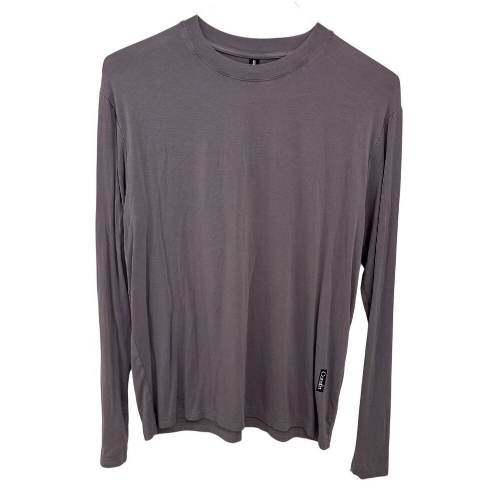 Comfrt Long Sleeve Shirt Size Small Gray Purple Soft Comfy Crewneck